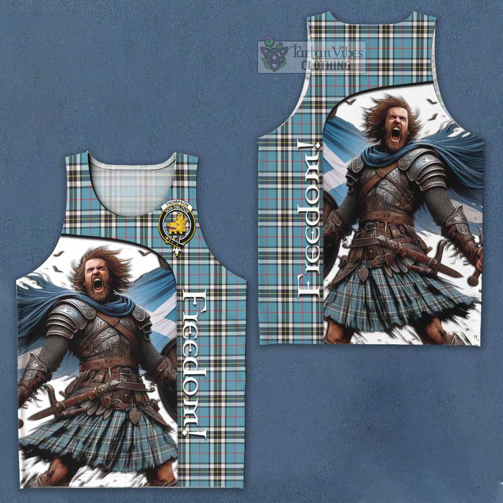 Tartan Vibes Clothing Thompson (Thomson) Crest Tartan Men's Tank Top Inspired by the Freedom of Scottish Warrior