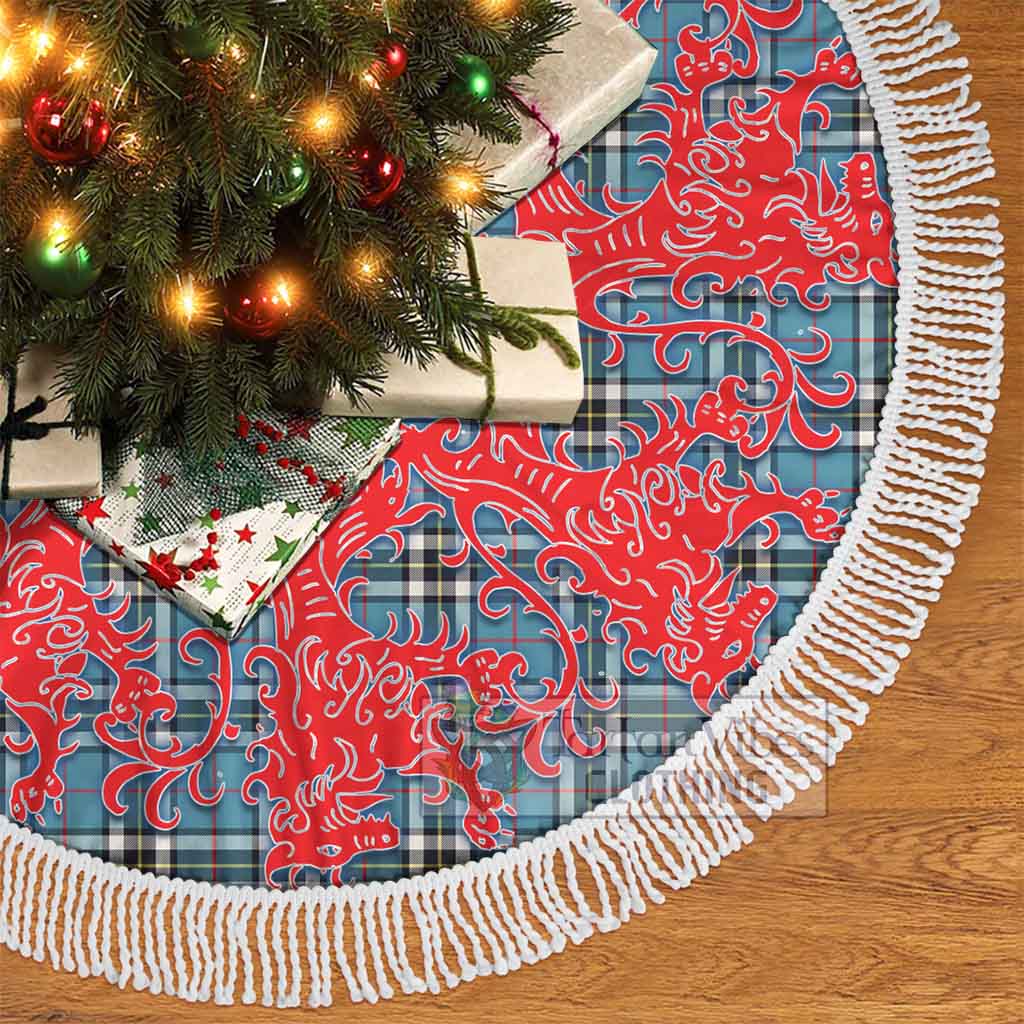 Tartan Vibes Clothing Thompson (Thomson) Tartan Christmas Tree Skirt Lion Rampant Style
