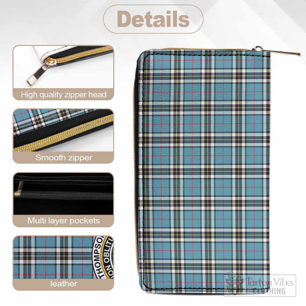 Thompson (Thomson) Tartan Women's Leather Wallet with Family Crest - Tartan Vibes Clothing