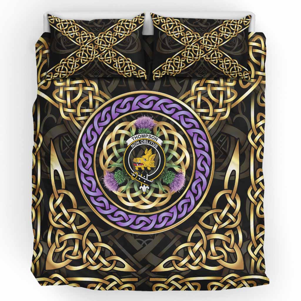 Thompson (Thomson) Clan Crest Bedding Set Celtic Scottish Thistle UK Bedding Set UK King 91*87 inch - Tartan Vibes Clothing