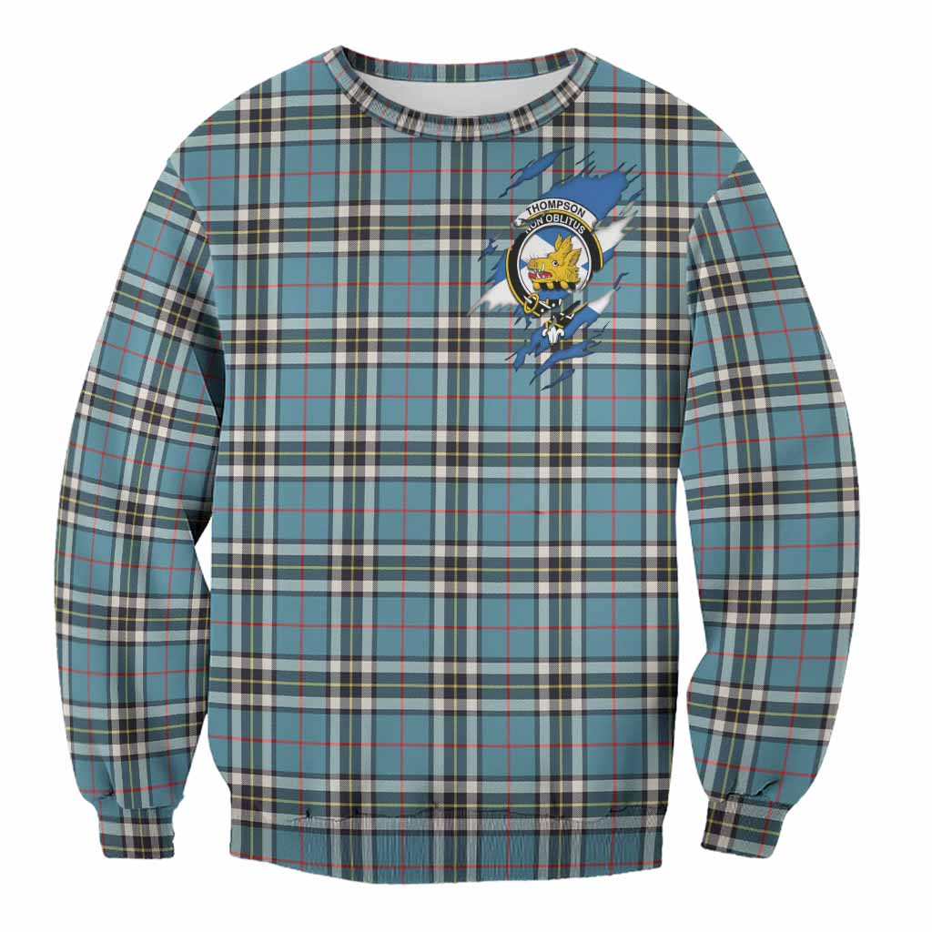 Thompson (Thomson) Clan Crest In Me Tartan Sweatshirt Scotland Flag Style