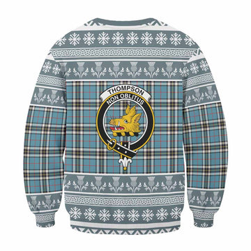 Thompson (Thomson) Clan Tartan Christmas Sweatshirt with Family Crest - Tartan Vibes Clothing