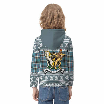 Thompson (Thomson) Clan Tartan Crest Christmas Kid Hoodie Coat of Arms Funny Style - Tartan Vibes Clothing