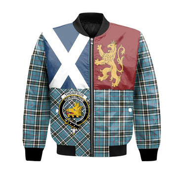 Thompson (Thomson) Crest Tartan Bomber Jacket with Lion Rampant Saltire Style