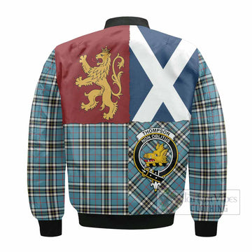 Thompson (Thomson) Crest Tartan Bomber Jacket with Lion Rampant Saltire Style