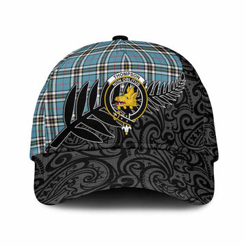 Thompson (Thomson) Crest Tartan Classic Cap with New Zealand Silver Fern Half Style