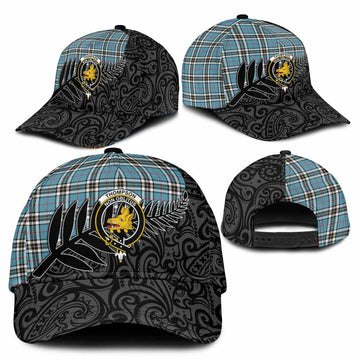 Thompson (Thomson) Crest Tartan Classic Cap with New Zealand Silver Fern Half Style