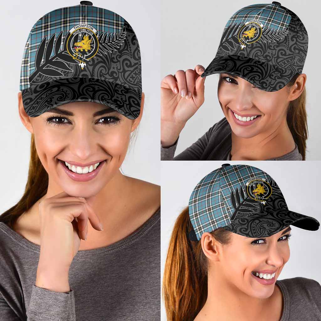 Thompson (Thomson) Crest Tartan Classic Cap with New Zealand Silver Fern Half Style