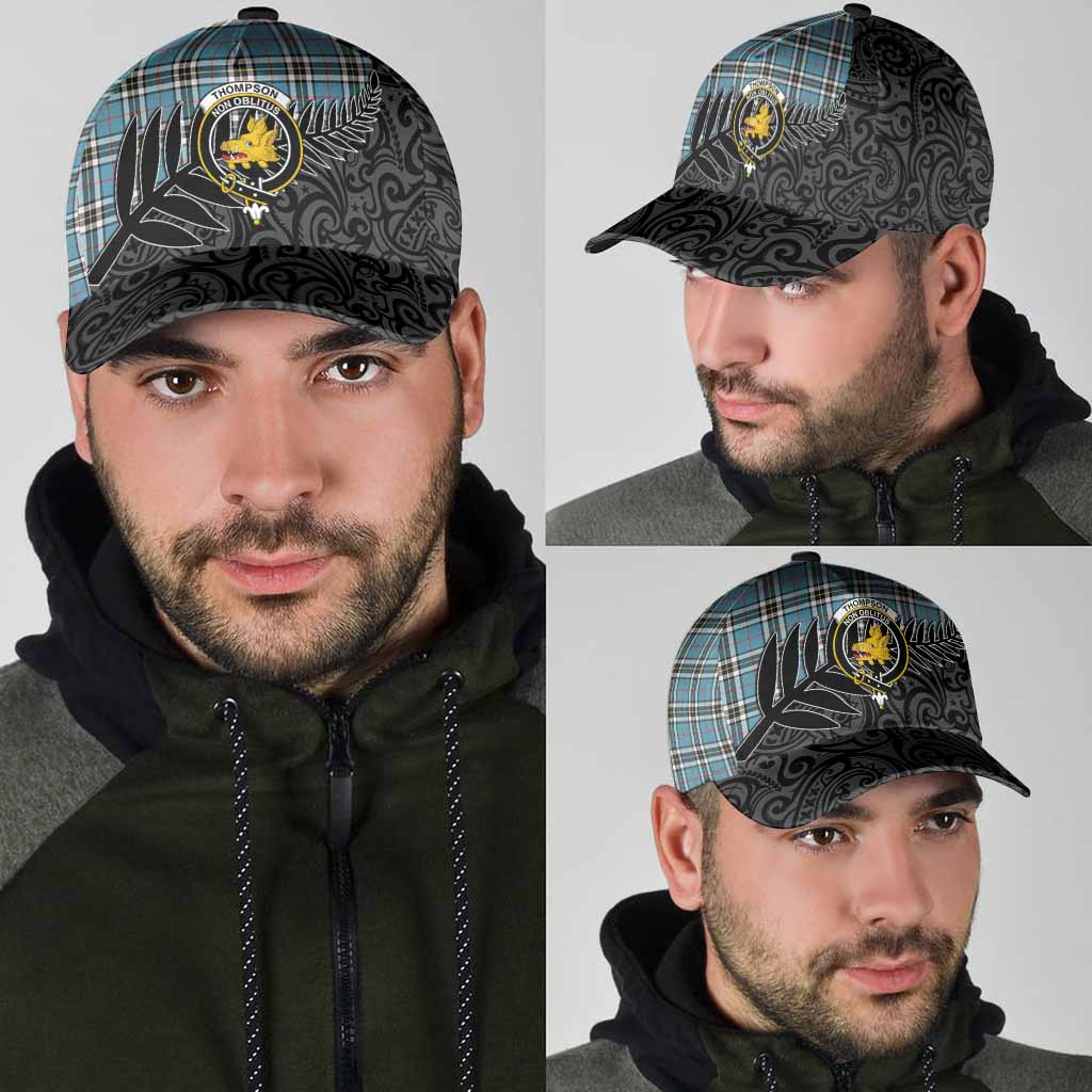 Thompson (Thomson) Crest Tartan Classic Cap with New Zealand Silver Fern Half Style