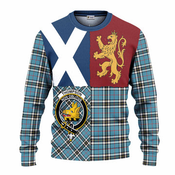 Thompson (Thomson) Crest Tartan Knitted Sweater with Lion Rampant Saltire Style