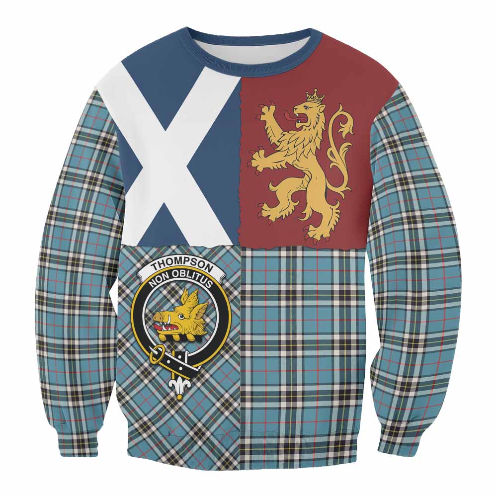 Thompson (Thomson) Crest Tartan Sweatshirt with Lion Rampant Saltire Style