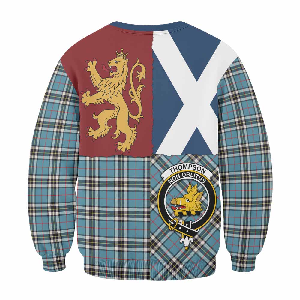 Thompson (Thomson) Crest Tartan Sweatshirt with Lion Rampant Saltire Style