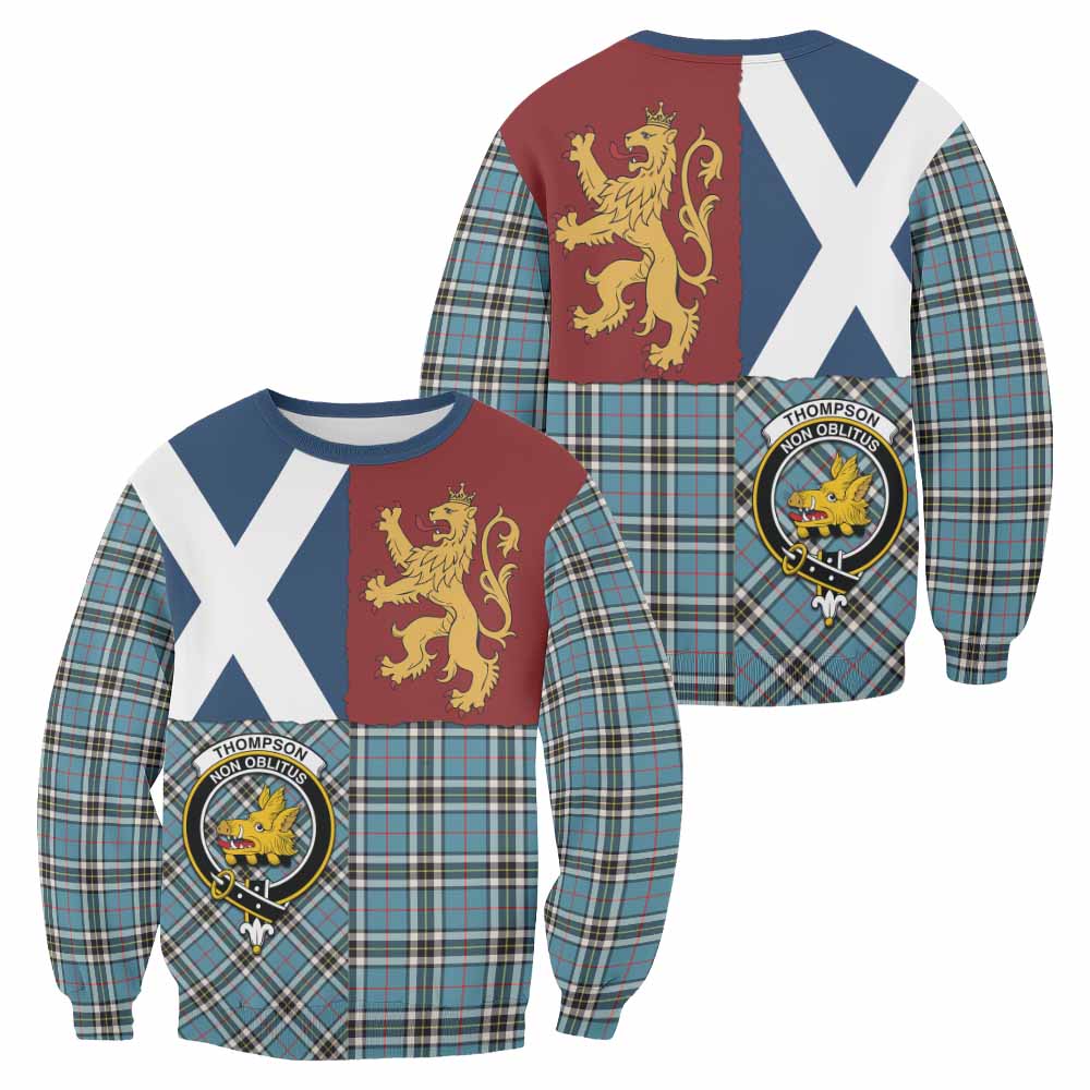 Thompson (Thomson) Crest Tartan Sweatshirt with Lion Rampant Saltire Style