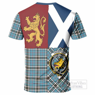 Thompson (Thomson) Crest Tartan T-Shirt with Lion Rampant Saltire Style