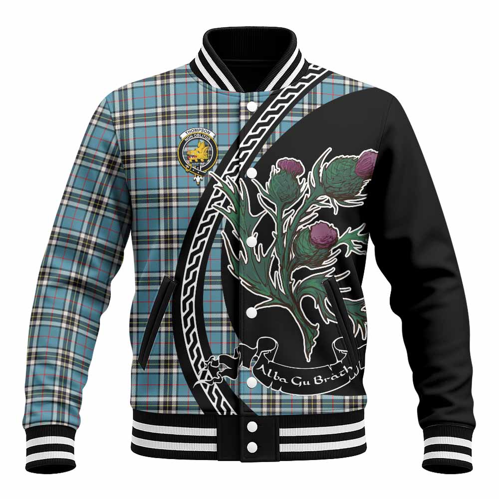 Thompson (Thomson) Family Crest Tartan Baseball Jacket Alba Thistle Inspired - Tartan Vibes Clothing