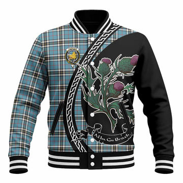 Thompson (Thomson) Family Crest Tartan Baseball Jacket Alba Thistle Inspired - Tartan Vibes Clothing