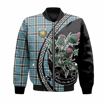 Thompson (Thomson) Family Crest Tartan Bomber Jacket Alba Thistle Inspired - Tartan Vibes Clothing