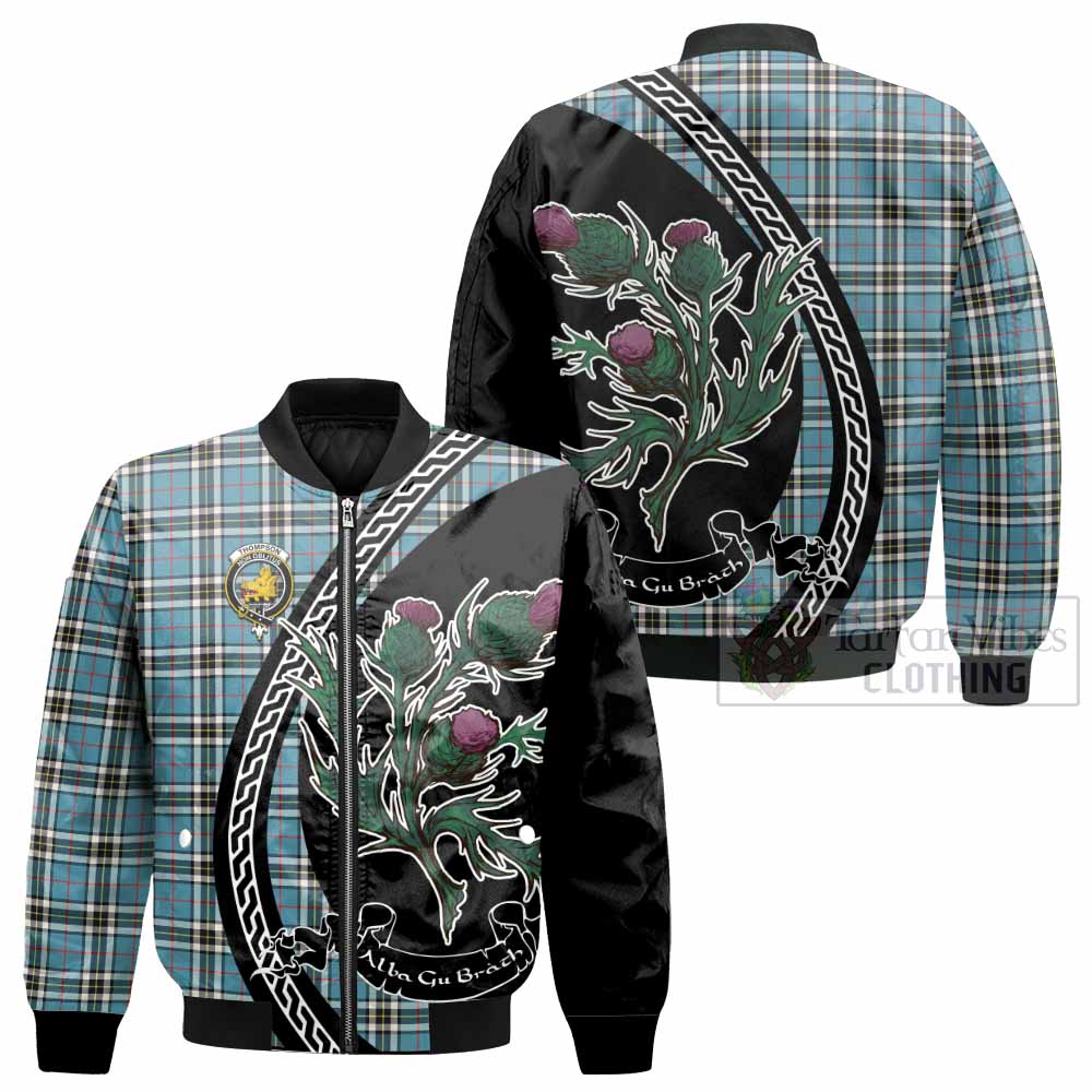 Thompson (Thomson) Family Crest Tartan Bomber Jacket Alba Thistle Inspired - Tartan Vibes Clothing