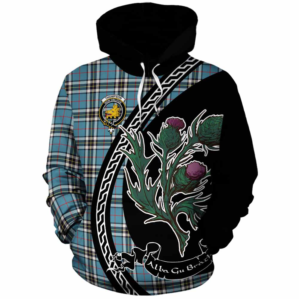 Thompson (Thomson) Family Crest Tartan Cotton Hoodie Alba Thistle Inspired - Tartan Vibes Clothing
