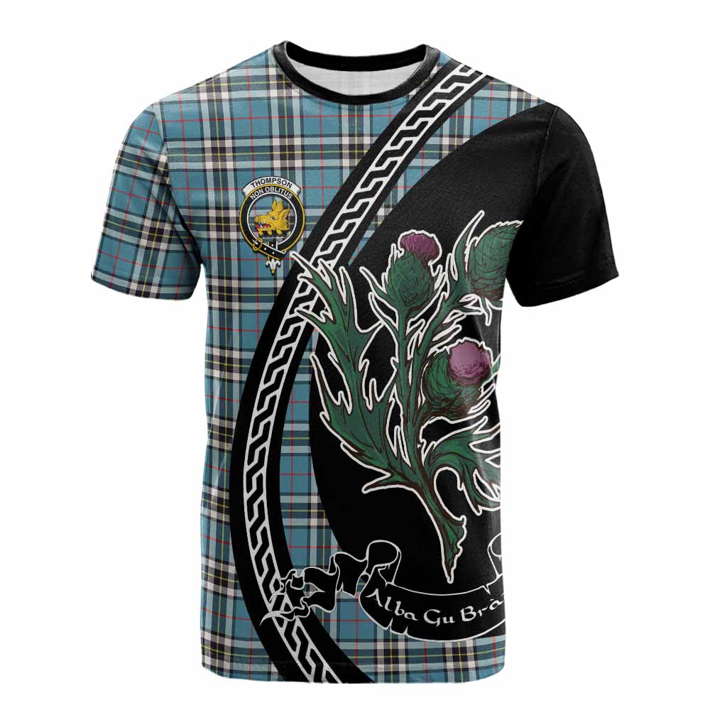 Thompson (Thomson) Family Crest Tartan Cotton T-shirt Alba Thistle Inspired - Tartan Vibes Clothing