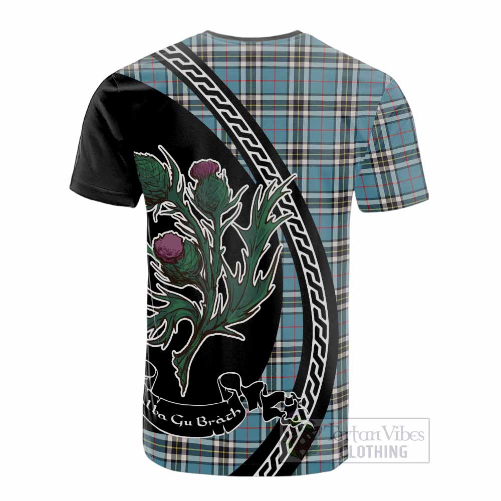 Thompson (Thomson) Family Crest Tartan Cotton T-shirt Alba Thistle Inspired - Tartan Vibes Clothing
