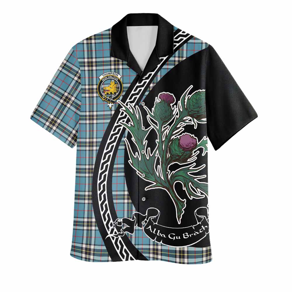 Thompson (Thomson) Family Crest Tartan Hawaiian Shirt Alba Thistle Inspired - Tartan Vibes Clothing
