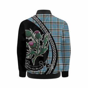 Thompson (Thomson) Family Crest Tartan Kid Bomber Jacket Alba Thistle Inspired - Tartan Vibes Clothing