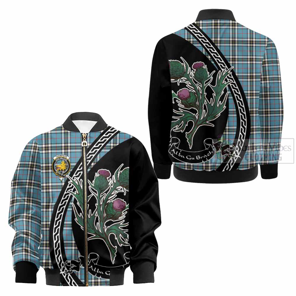 Thompson (Thomson) Family Crest Tartan Kid Bomber Jacket Alba Thistle Inspired - Tartan Vibes Clothing