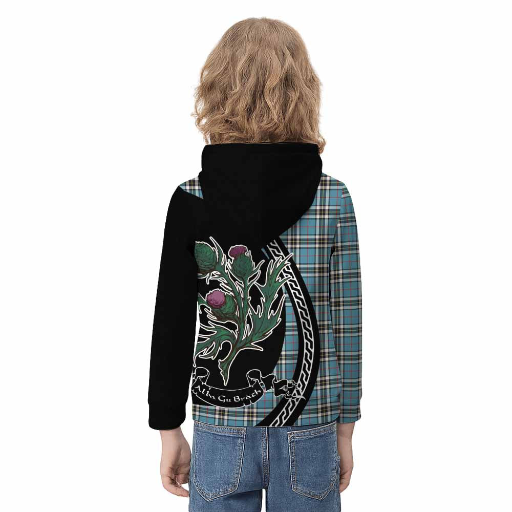 Thompson (Thomson) Family Crest Tartan Kid Hoodie Alba Thistle Inspired - Tartan Vibes Clothing