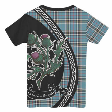Thompson (Thomson) Family Crest Tartan Kid T-shirt Alba Thistle Inspired - Tartan Vibes Clothing