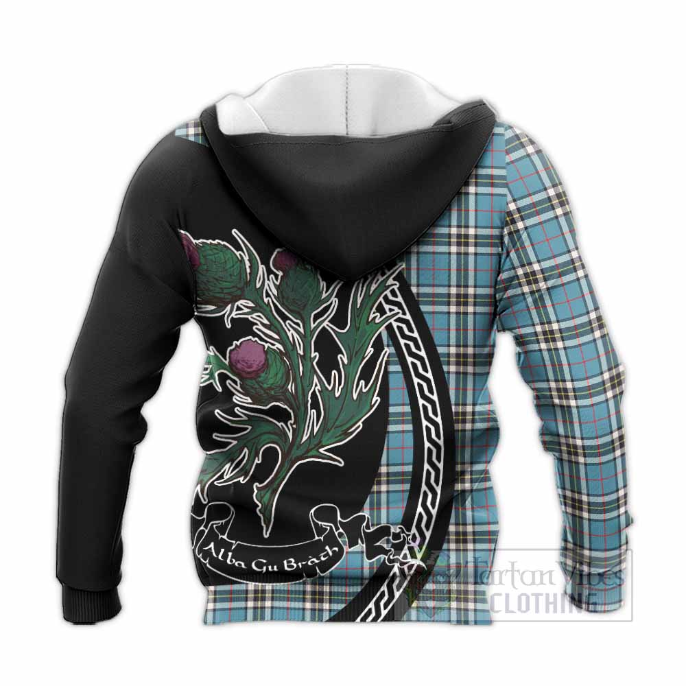 Thompson (Thomson) Family Crest Tartan Knitted Hoodie Alba Thistle Inspired - Tartan Vibes Clothing