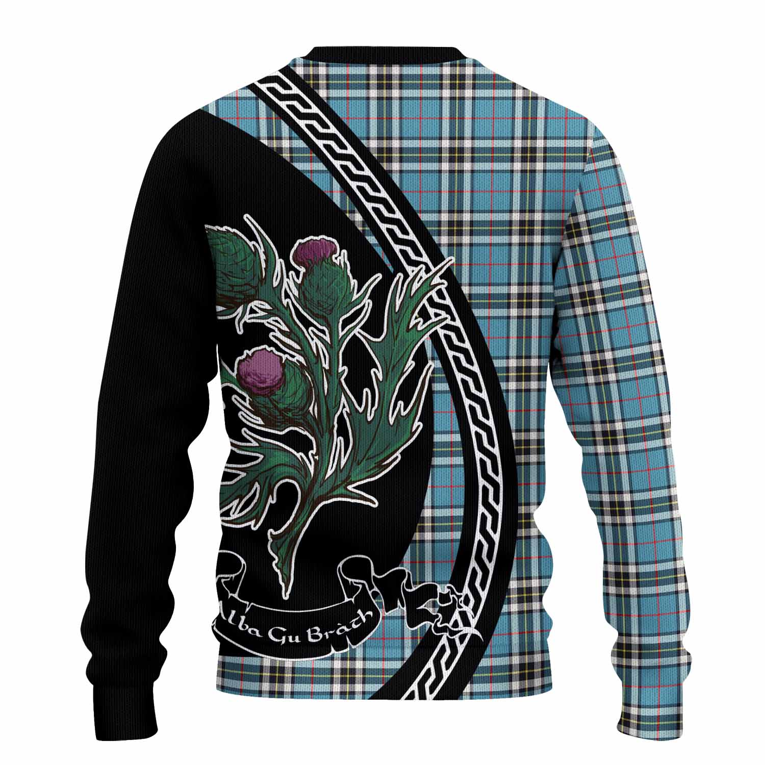 Thompson (Thomson) Family Crest Tartan Knitted Sweater Alba Thistle Inspired - Tartan Vibes Clothing