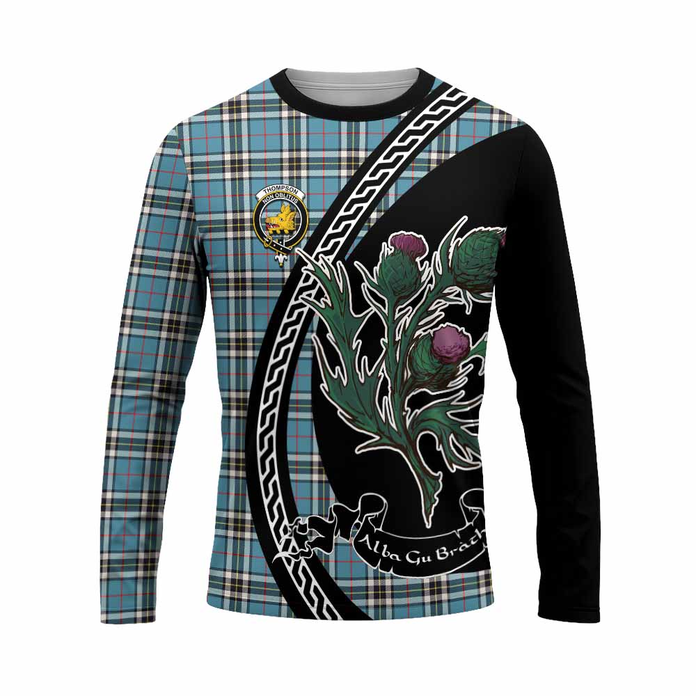 Thompson (Thomson) Family Crest Tartan Long Sleeve T-Shirt Alba Thistle Inspired - Tartan Vibes Clothing