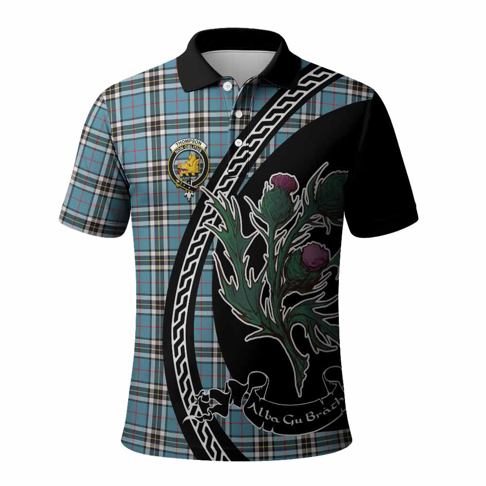 Thompson (Thomson) Family Crest Tartan Polo Shirt Alba Thistle Inspired - Tartan Vibes Clothing