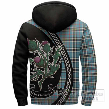 Thompson (Thomson) Family Crest Tartan Sherpa Hoodie Alba Thistle Inspired - Tartan Vibes Clothing
