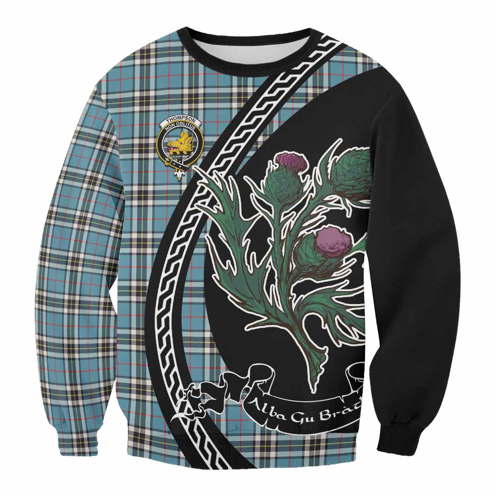 Thompson (Thomson) Family Crest Tartan Sweatshirt Alba Thistle Inspired - Tartan Vibes Clothing