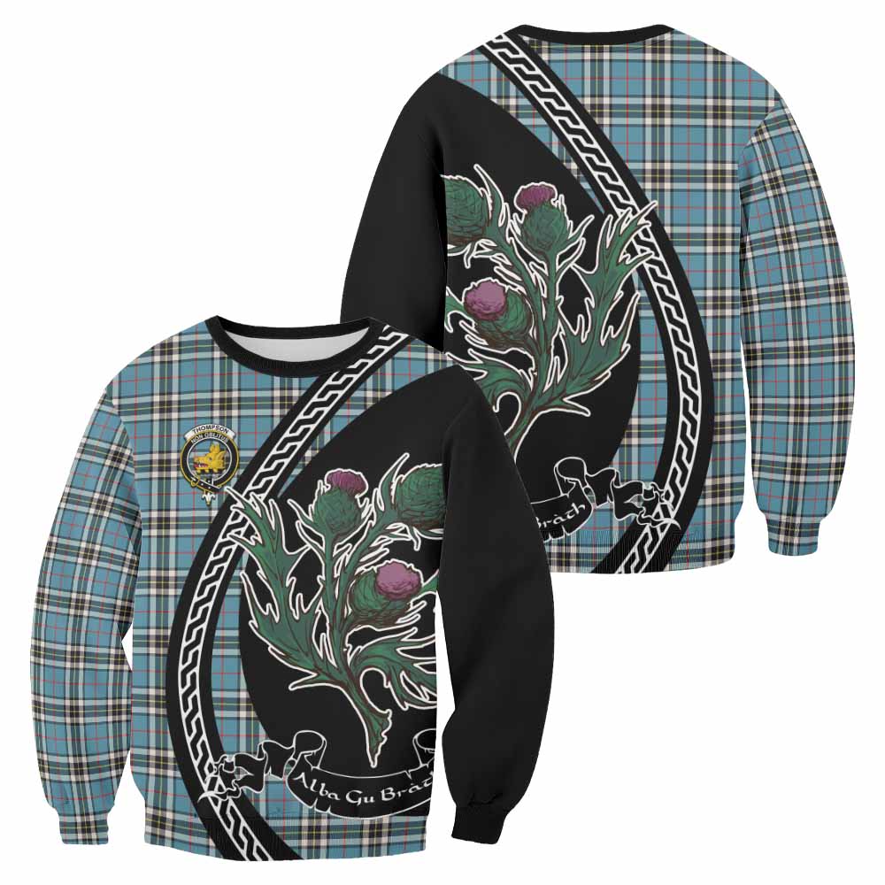 Thompson (Thomson) Family Crest Tartan Sweatshirt Alba Thistle Inspired - Tartan Vibes Clothing
