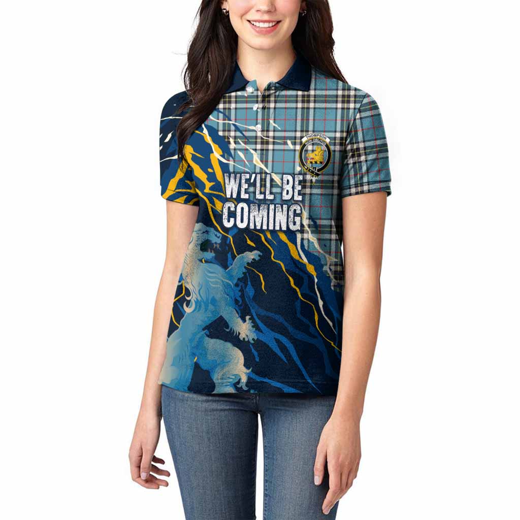 Thompson (Thomson) Scotland Tartan Women Polo Shirt WC2026 Football - We'll Be Coming