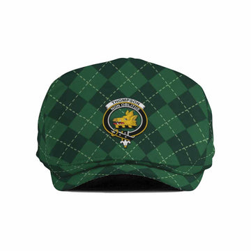 Thompson (Thomson) Scottish Family Crest Flat Cap Green Argyle Classic Style