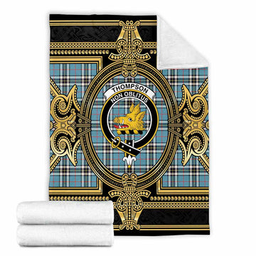 Thompson (Thomson) Scottish Tartan Crest Blanket Royal Stylized