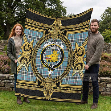Thompson (Thomson) Scottish Tartan Crest Blanket Royal Stylized