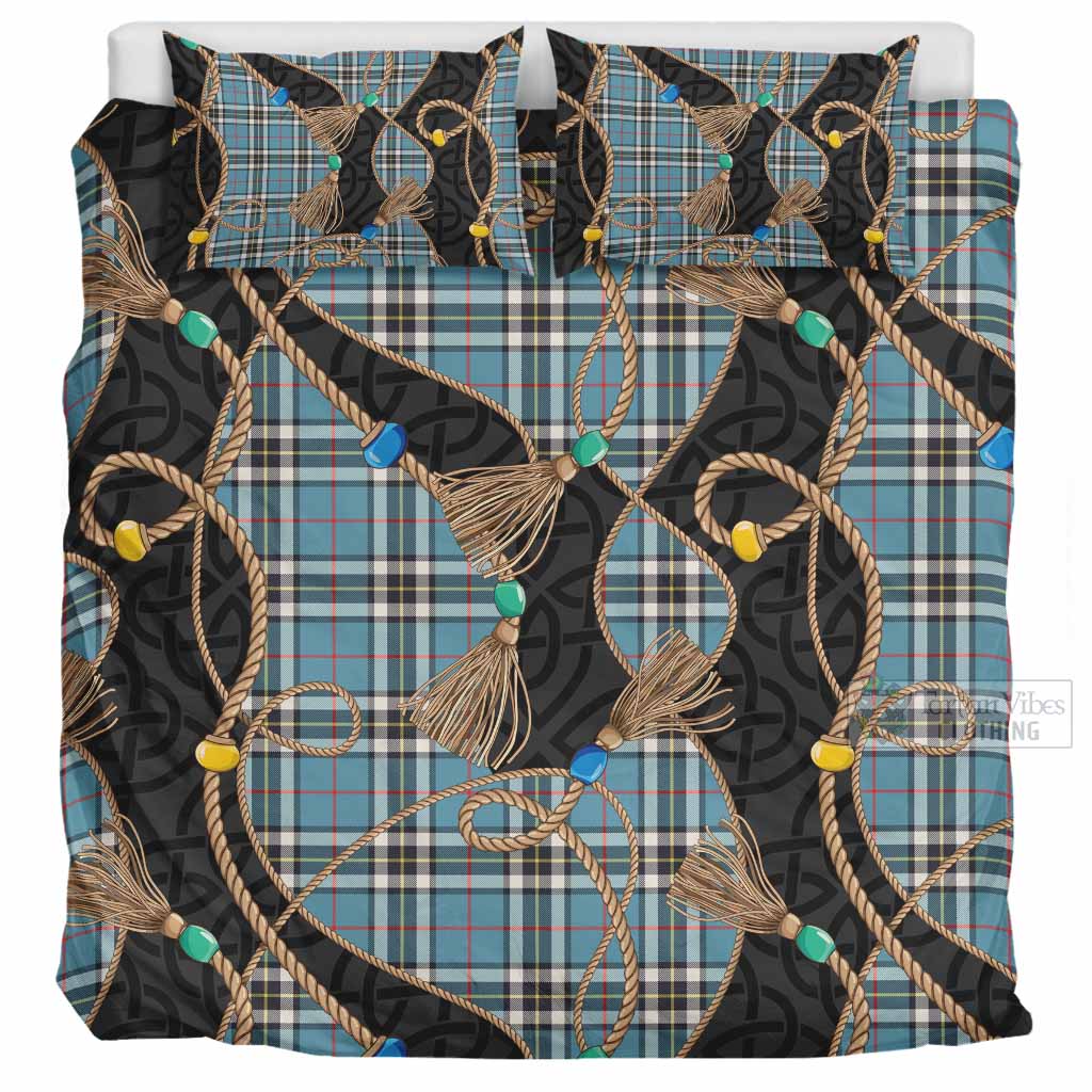 Thompson (Thomson) Scottish Tartan Twisted Ropes Stylized Bedding Set UK Bedding Set UK Super King 104*94 inch - Tartan Vibes Clothing