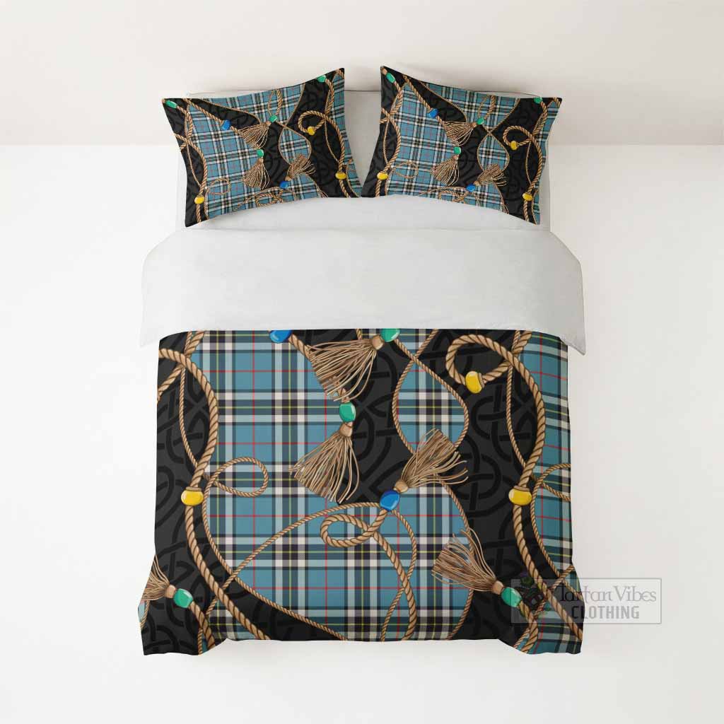 Thompson (Thomson) Scottish Tartan Twisted Ropes Stylized Bedding Set - Tartan Vibes Clothing