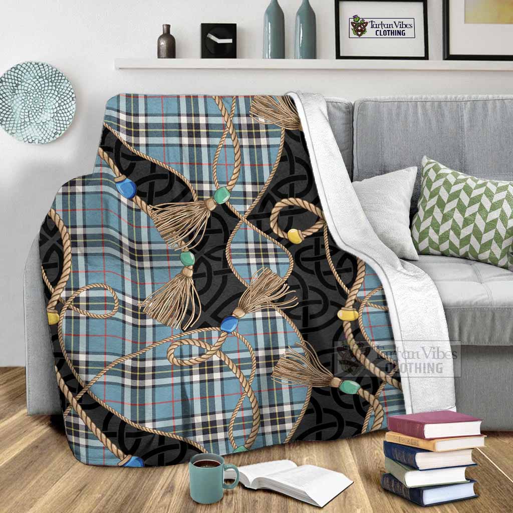 Thompson (Thomson) Scottish Tartan Twisted Ropes Stylized Blanket - Tartan Vibes Clothing
