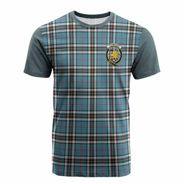 Thompson (Thomson) Tartan Accent Cotton T-shirt with Family Crest