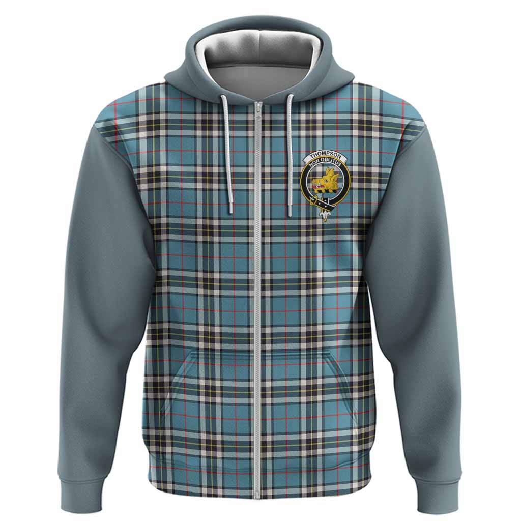 Thompson (Thomson) Tartan Accent Hoodie with Family Crest