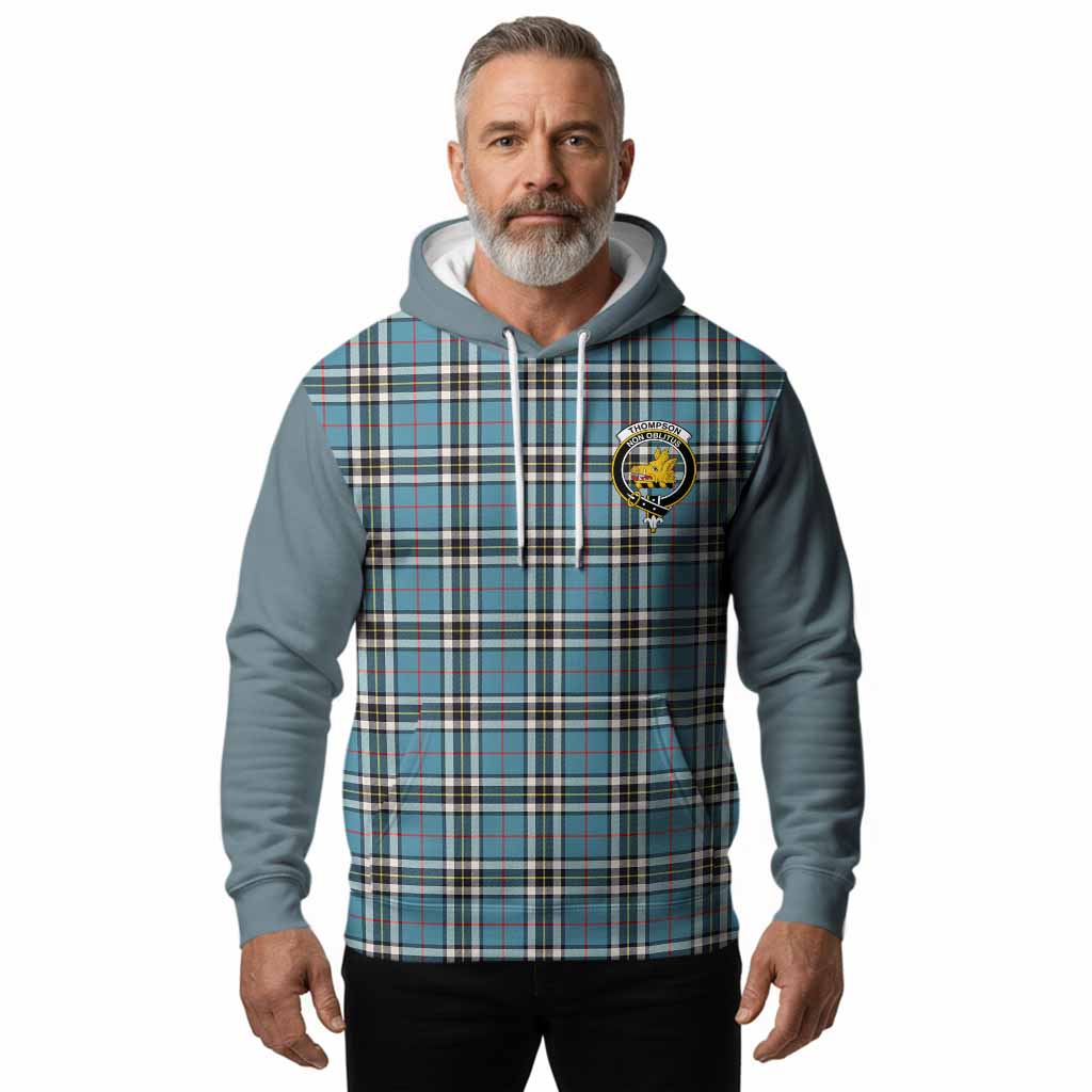 Thompson (Thomson) Tartan Accent Hoodie with Family Crest
