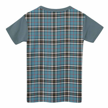 Thompson (Thomson) Tartan Accent Kid T-shirt with Family Crest