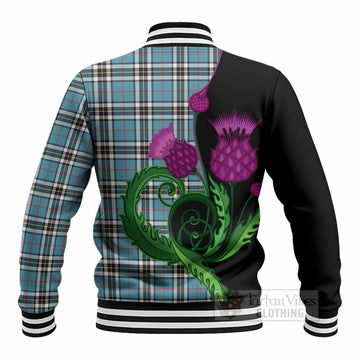 Thompson (Thomson) Tartan Baseball Jacket Traditional Scottish Thistle