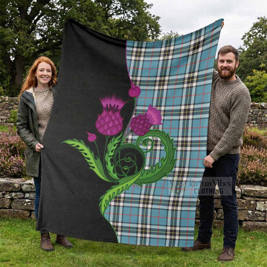 Thompson (Thomson) Tartan Blanket Traditional Scottish Thistle - Tartan Vibes Clothing